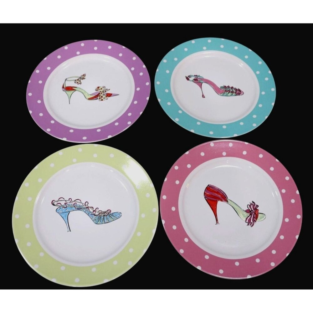 Vintage Set of Rosanna Plates in Original Box. Whimsical High Heel Designs and P